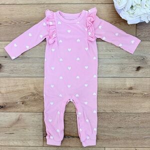 Cat & Jack Pink Heart Ruffle Jumper - 18m